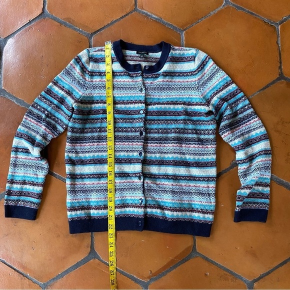 Talbots Nylon/Lambs Wool  Fair Isle Cardigan Sweater Button Front Size Small S - Picture 6 of 7